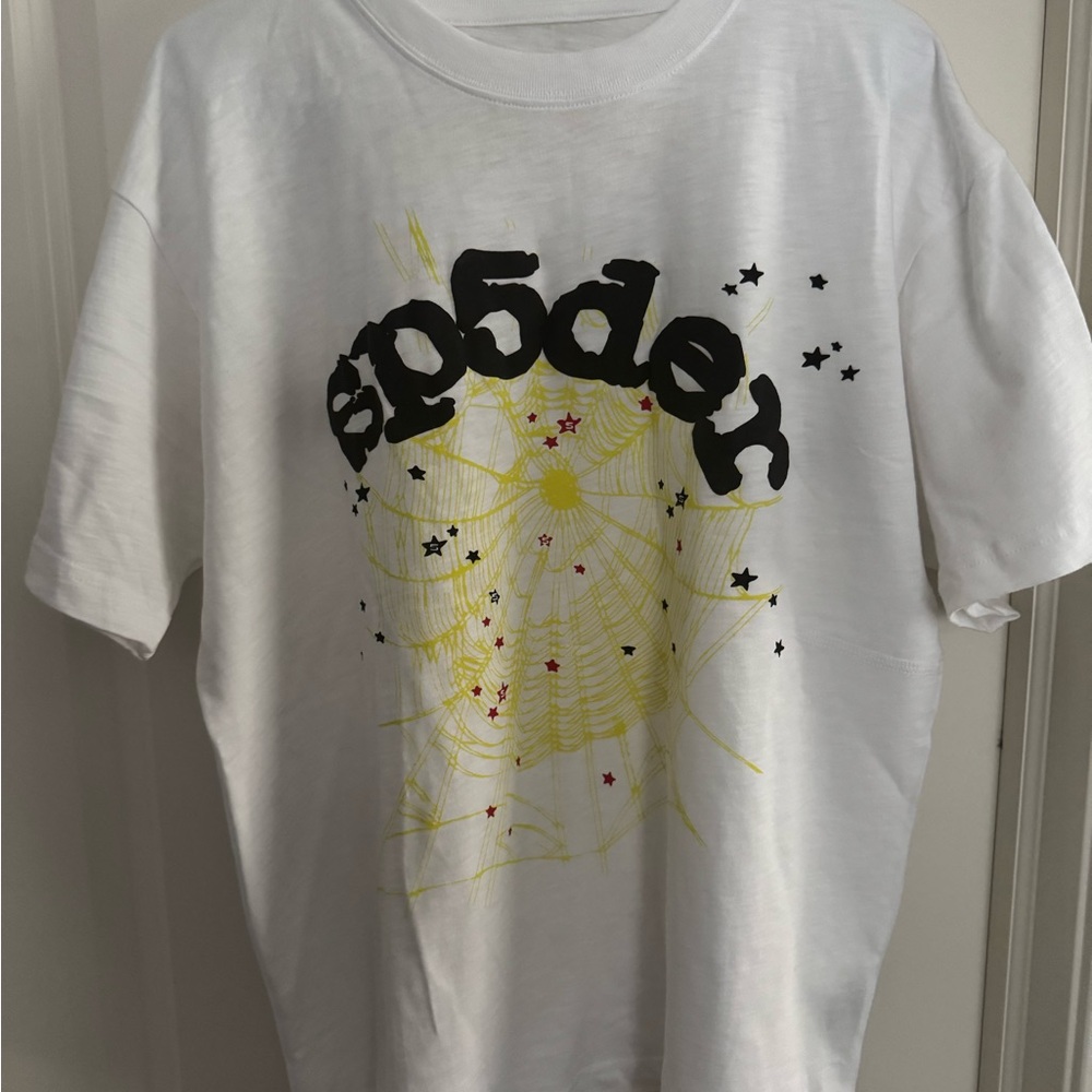 Sp5der Web Graphic Tee - White Size Large NEW